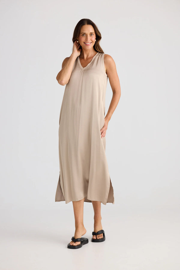brave+true | Celine Dress | Stone Taupe
