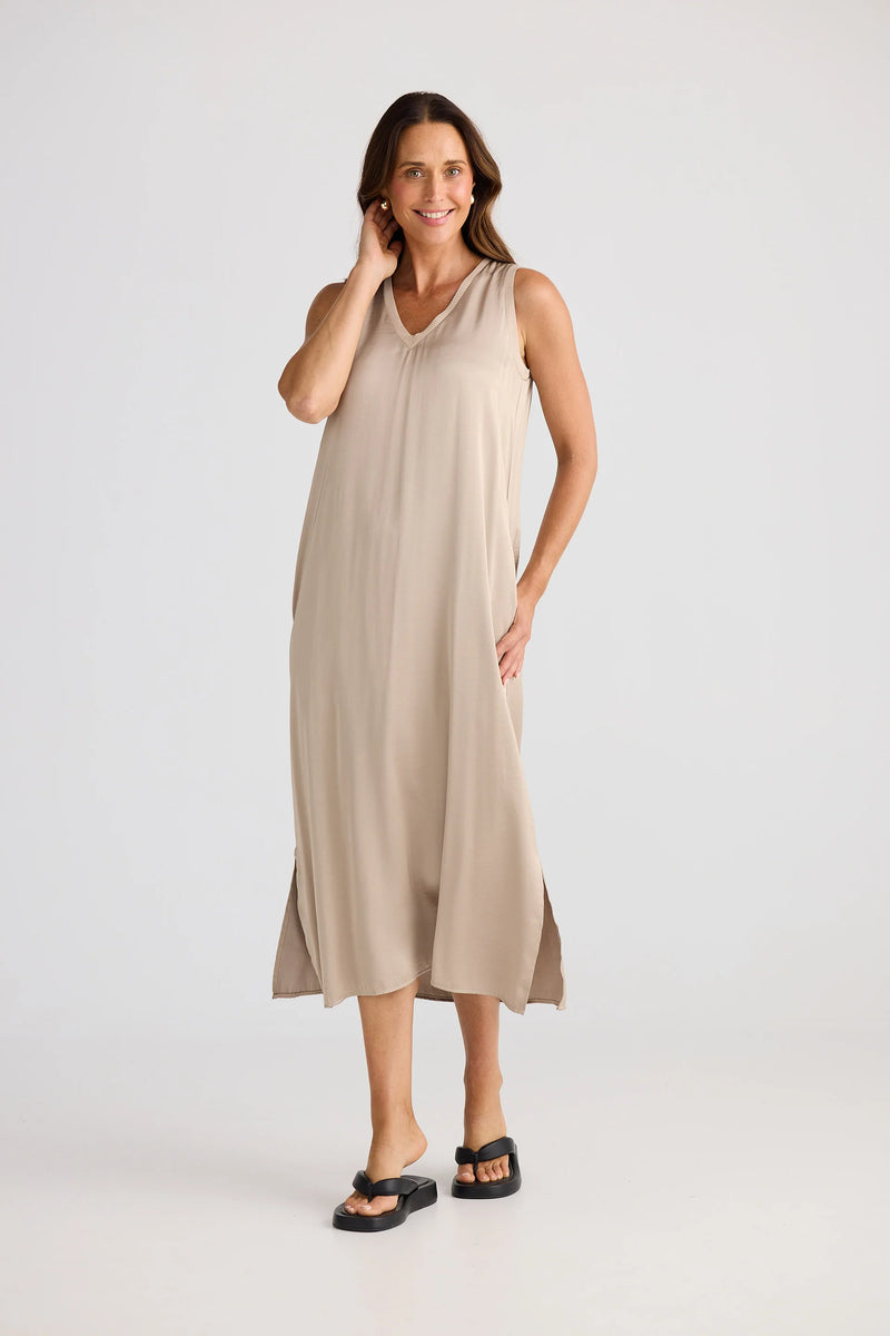brave+true | Celine Dress | Stone Taupe