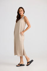 brave+true | Celine Dress | Stone Taupe