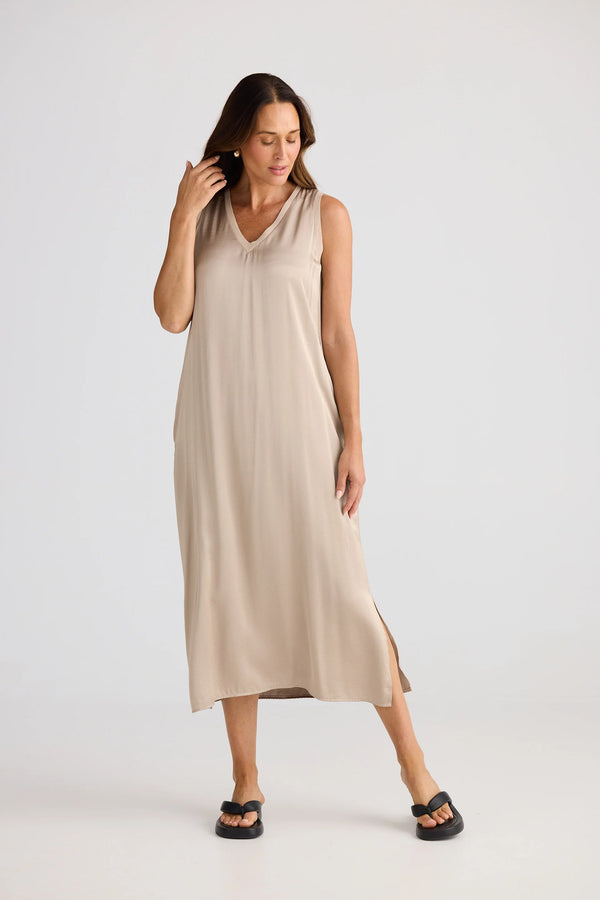 brave+true | Celine Dress | Stone Taupe