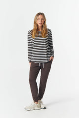 Cloth + Paper + Scissors | The Hero Stripe Raglan Tee | White/Chocolate Torte