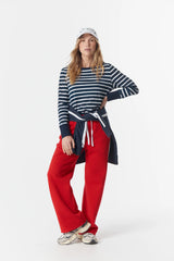 Cloth + Paper + Scissors | The Show Stopper Stripe Tee | White/Parisian Navy