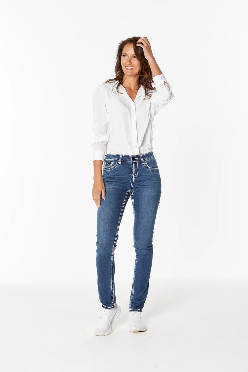 New London Jeans | Chelsea Jean | Denim with White Stitching