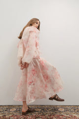 MAEVARII | Chloe Maxi Skirt | Floating Frost Flowers