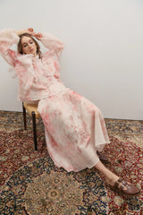 MAEVARII | Chloe Maxi Skirt | Floating Frost Flowers