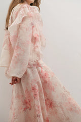 MAEVARII | Chloe Maxi Skirt | Floating Frost Flowers