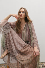 MAEVARII | Crystalline Maxi Skirt | Shimmering Dawn Light