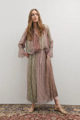 MAEVARII | Crystalline Maxi Skirt | Shimmering Dawn Light