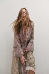 MAEVARII | Crystalline Maxi Skirt | Shimmering Dawn Light