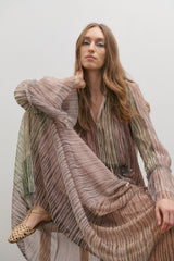 MAEVARII | Crystalline Maxi Skirt | Shimmering Dawn Light