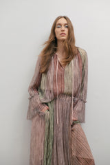 MAEVARII | Crystalline Maxi Skirt | Shimmering Dawn Light