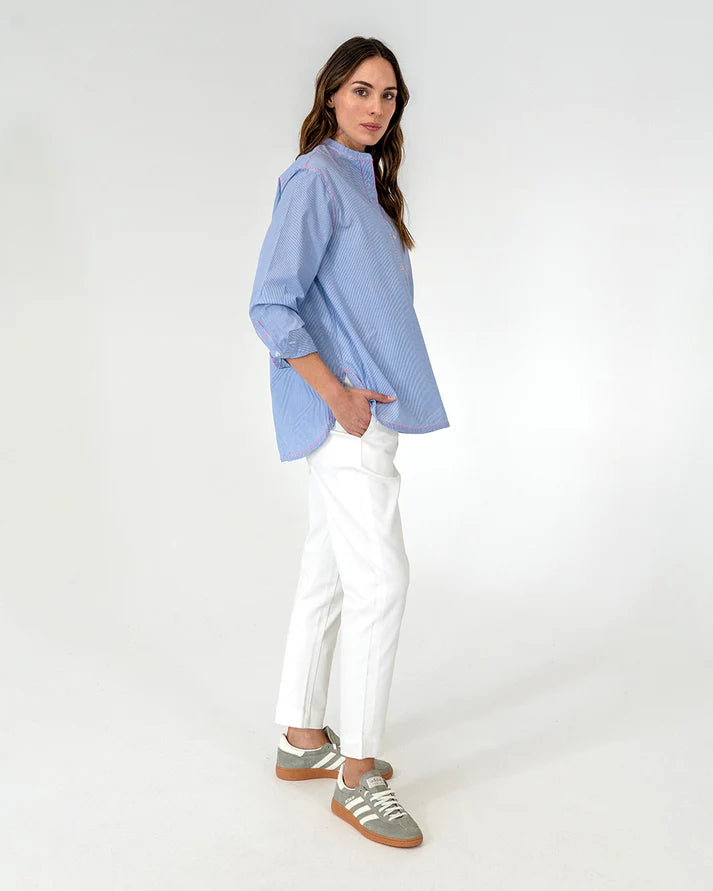 Elms+King | Dukes Bib Shirt | Blue