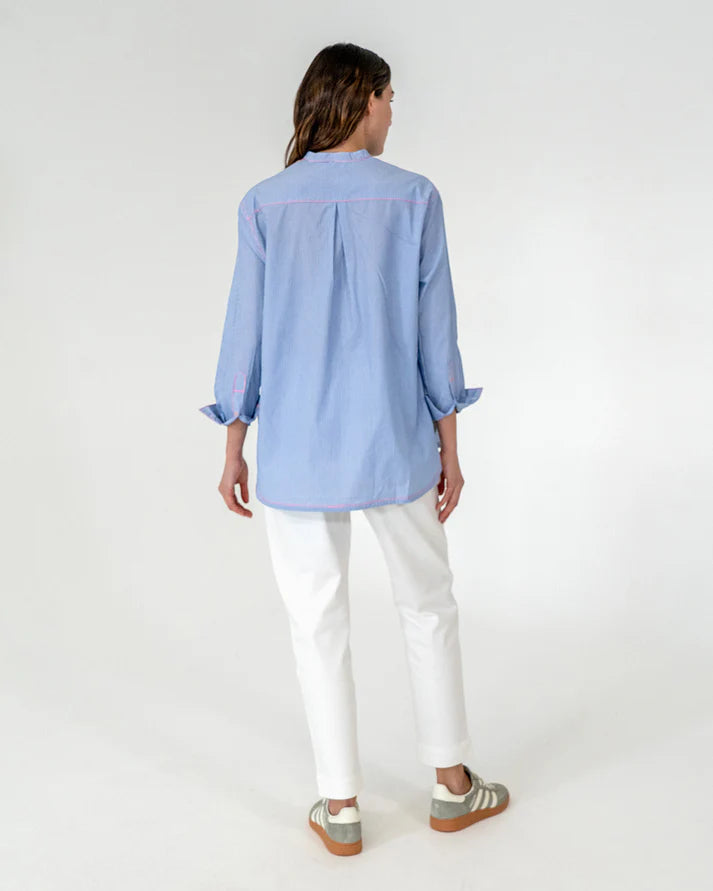 Elms+King | Dukes Bib Shirt | Blue