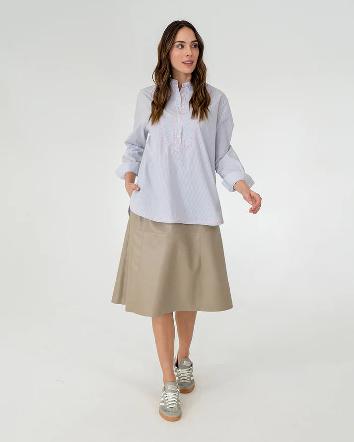 Elms+King | Dukes Bib Shirt | Steel