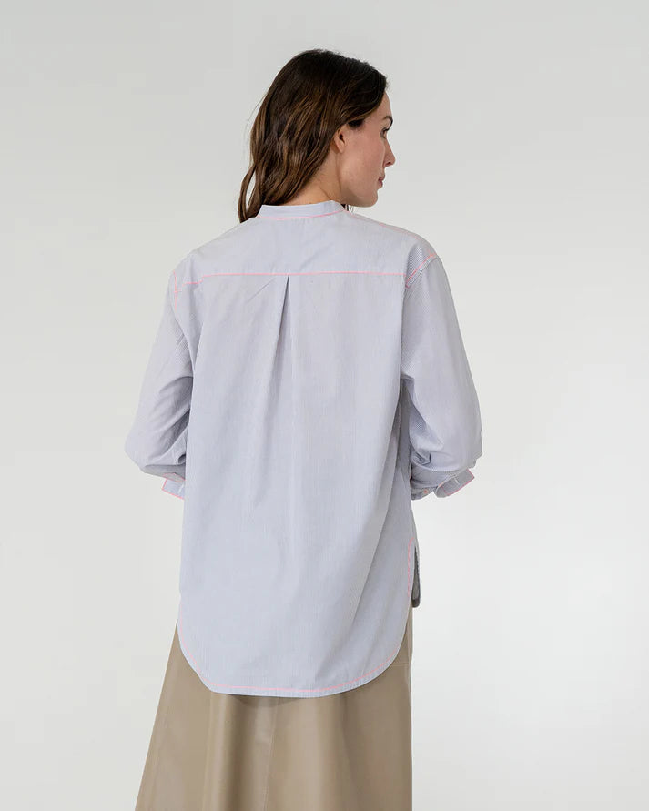 Elms+King | Dukes Bib Shirt | Steel
