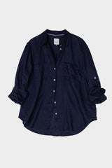 HUT / Forever Navy Boyfriend Linen Shirt