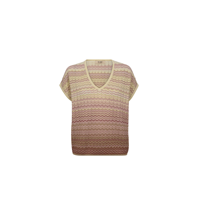 Mos Mosh | Shani Plain V-neck Knit | Powder Pink