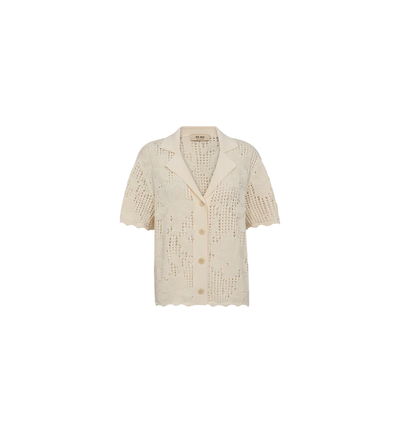 Mos Mosh | Une Flower Knit Cardigan | Ecru