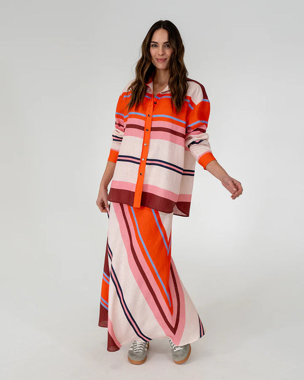 Elms+King | Austin Bias Skirt | Wide Stripe