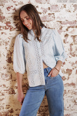 Kireina | Isabella Shirt | Powder Blue
