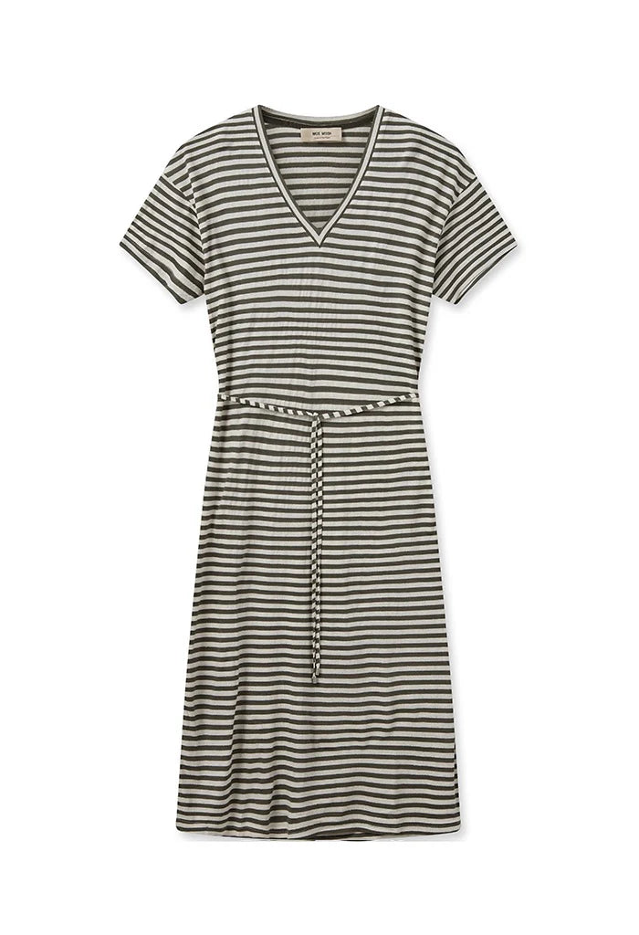 Mos Mosh | Jill Stripe Dress | Dusty Olive