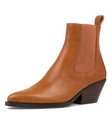 Mollini | Rage Cognac Dark Tan Leather Chelsea Boots