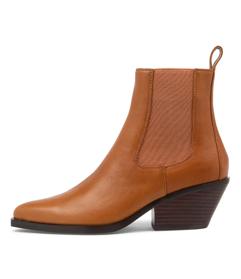 Mollini | Rage Cognac Dark Tan Leather Chelsea Boots