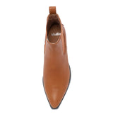 Mollini | Rage Cognac Dark Tan Leather Chelsea Boots