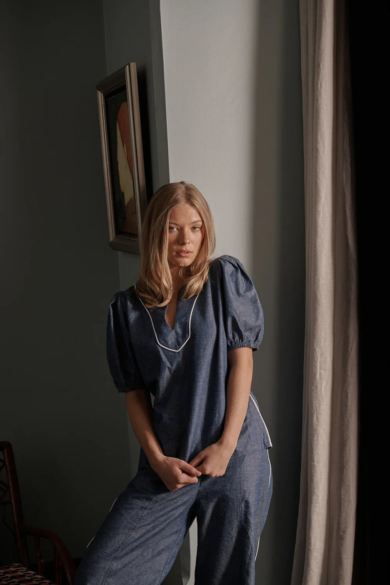 Kireina | Madison Top | Denim Blue