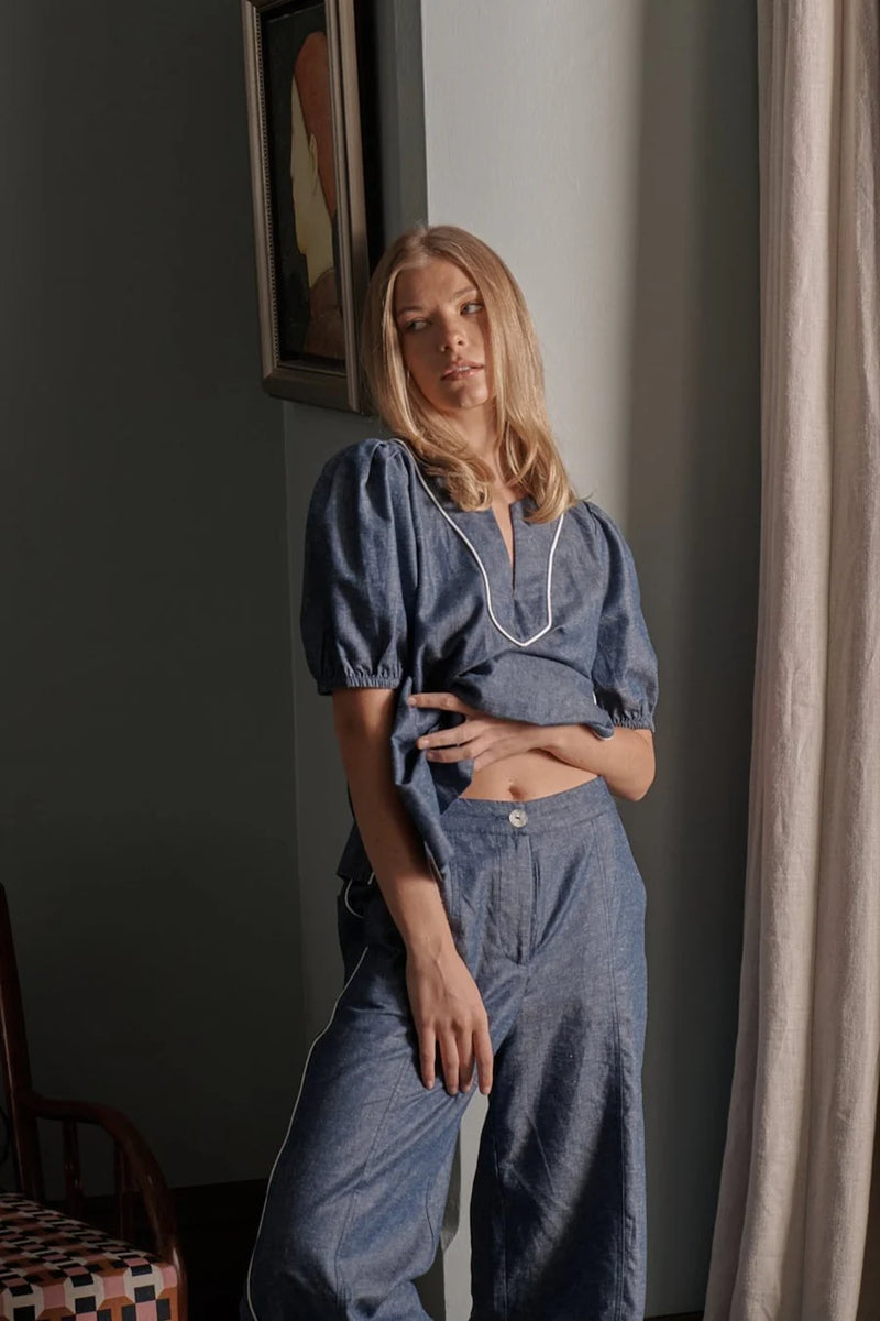 Kireina | Madison Top | Denim Blue