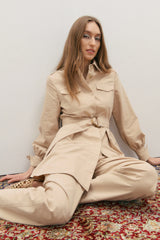 MAEVARII | Bowie Curved Pant | Beige