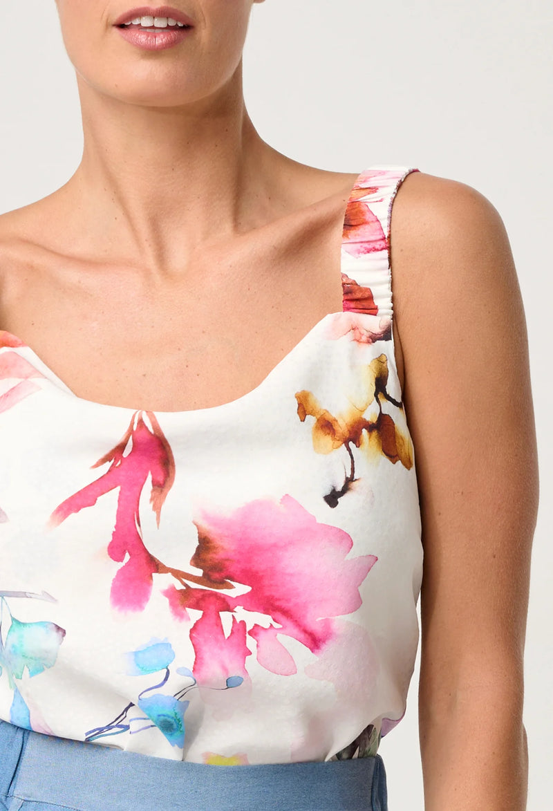 OnceWas  | Delray Reversible Cupro Cami in Plume Blossom