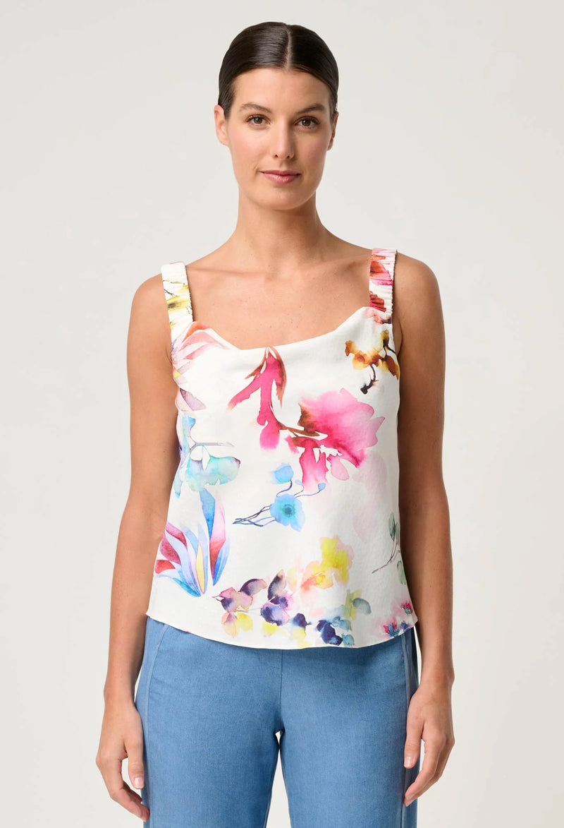 OnceWas  | Delray Reversible Cupro Cami in Plume Blossom
