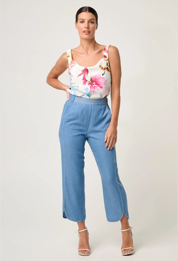 OnceWas  | Delray Reversible Cupro Cami in Plume Blossom