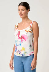 OnceWas  | Delray Reversible Cupro Cami in Plume Blossom