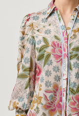 OnceWas | Wren Lace Cotton Slub Shirt | Azalea Fields