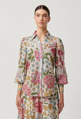 OnceWas | Wren Lace Cotton Slub Shirt | Azalea Fields