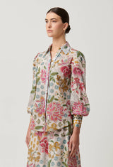 OnceWas | Wren Lace Cotton Slub Shirt | Azalea Fields