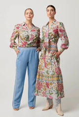 OnceWas | Wren Lace Cotton Slub Shirt | Azalea Fields