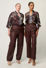 OnceWas  | Asher Viscose Faille Shirt | Ember Vines