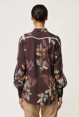 OnceWas  | Asher Viscose Faille Shirt | Ember Vines