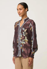 OnceWas  | Asher Viscose Faille Shirt | Ember Vines