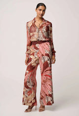 OnceWas | Freya Sheer Viscose Blouse with Embellished Neck Detail | Cathedral Botanic