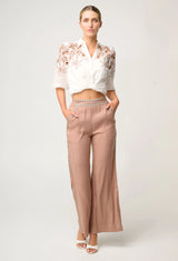 OnceWas | Zara Linen Viscose Pant | Dune
