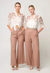 OnceWas | Zara Linen Viscose Pant | Dune