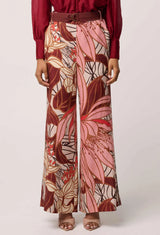 OnceWas | Adele Linen Viscose Belted Printed Pant | Cathedral Botanic