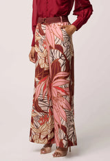 OnceWas | Adele Linen Viscose Belted Printed Pant | Cathedral Botanic