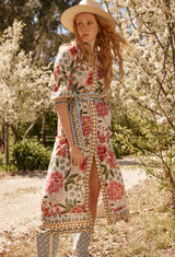OnceWas | Carmen Viscose Linen Maxi Dress | Azalea Fields