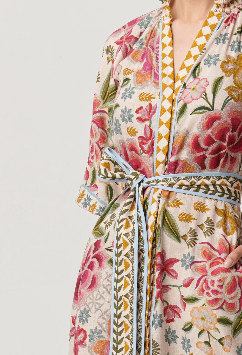 OnceWas | Carmen Viscose Linen Maxi Dress | Azalea Fields