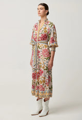 OnceWas | Carmen Viscose Linen Maxi Dress | Azalea Fields